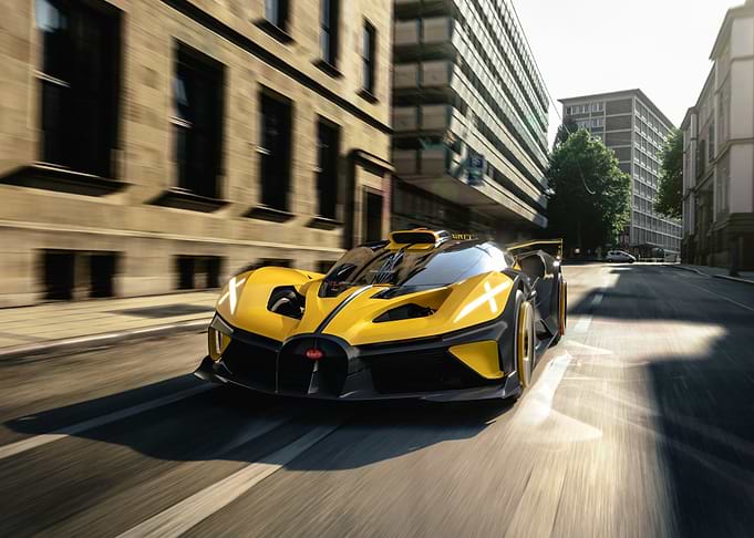 Yellow Supercar on City Street
