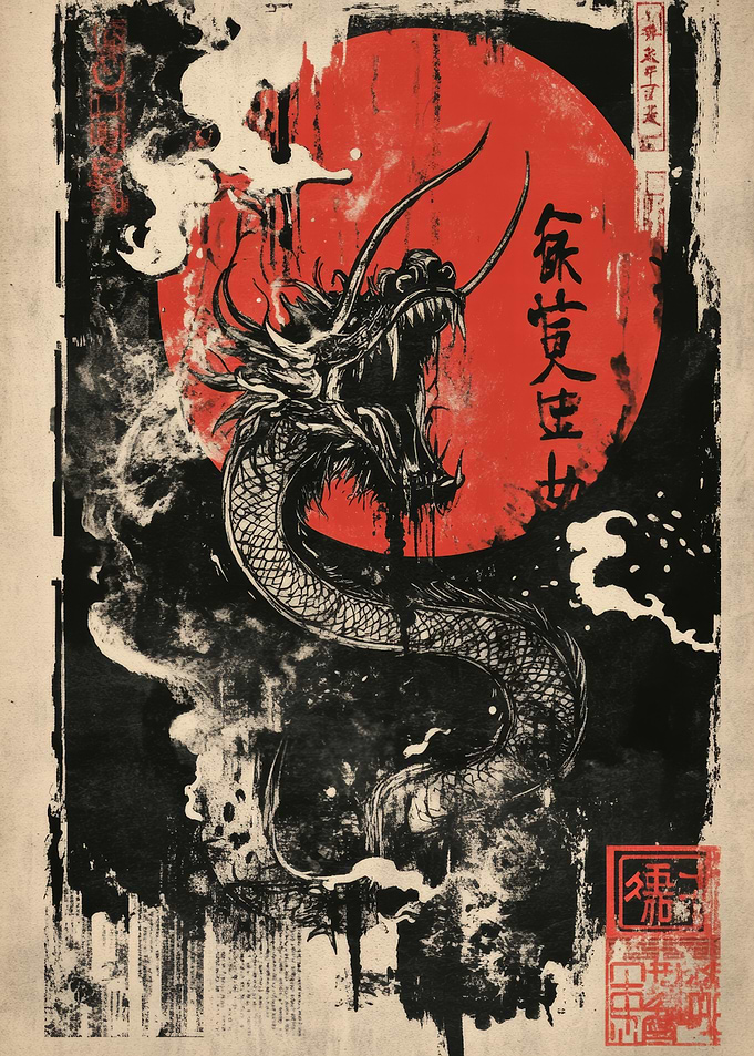 Japanese Dragon Art Print