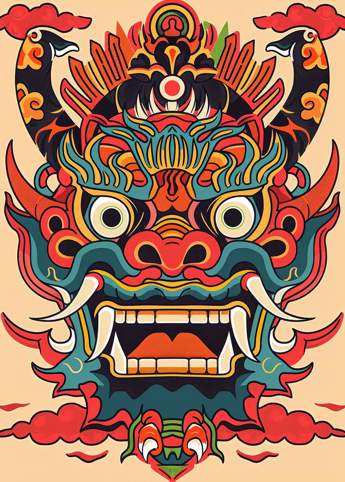 Japanese Oni Yokai Mask