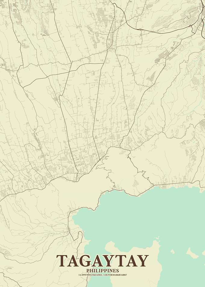 Tagaytay City Minimal Vintage Map
