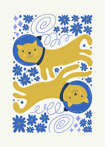 Space Cats Illustration