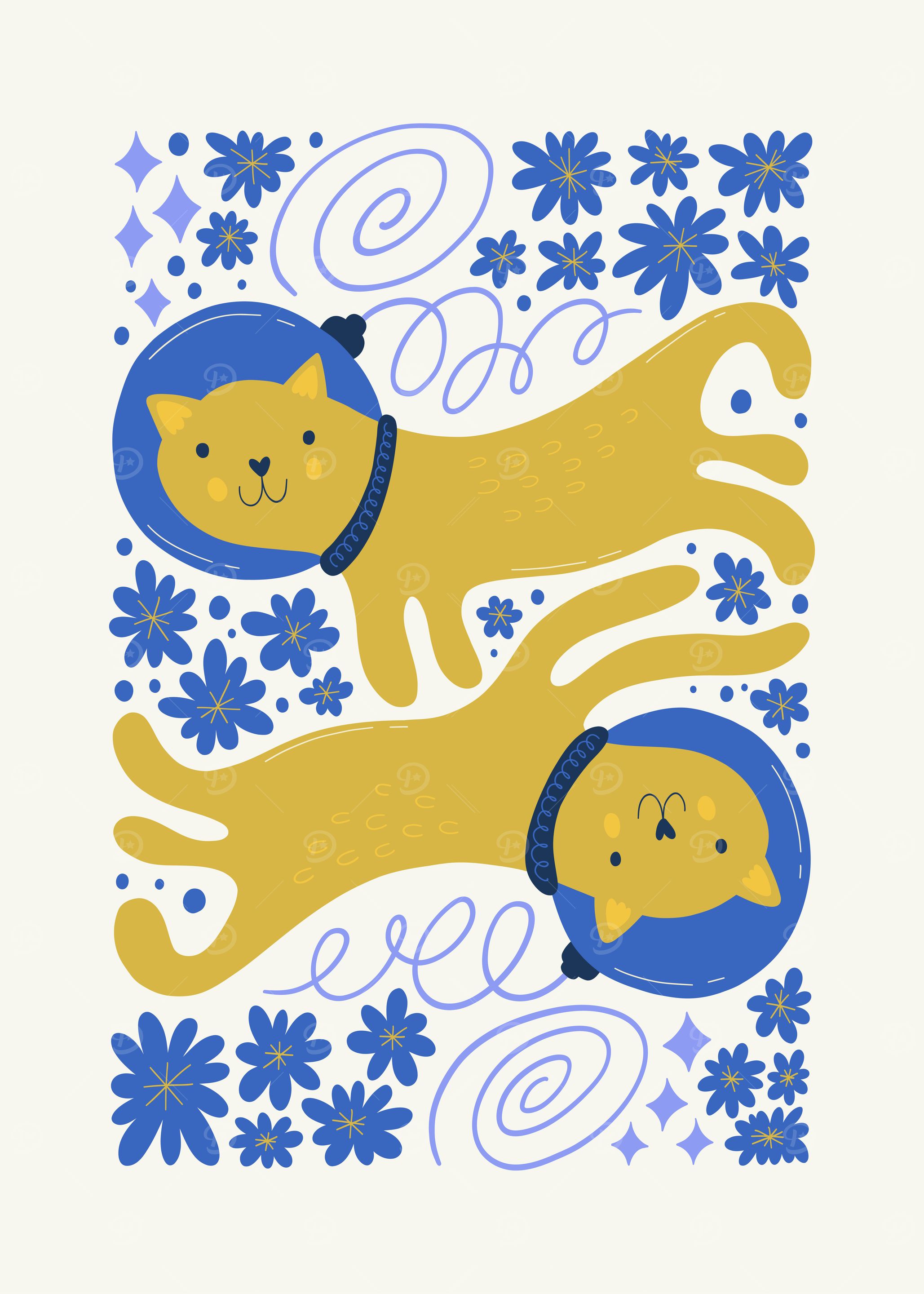 Space Cats Illustration