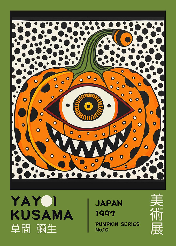 Yayoi Kusama Pumpkin No.10 Exhibition Poster