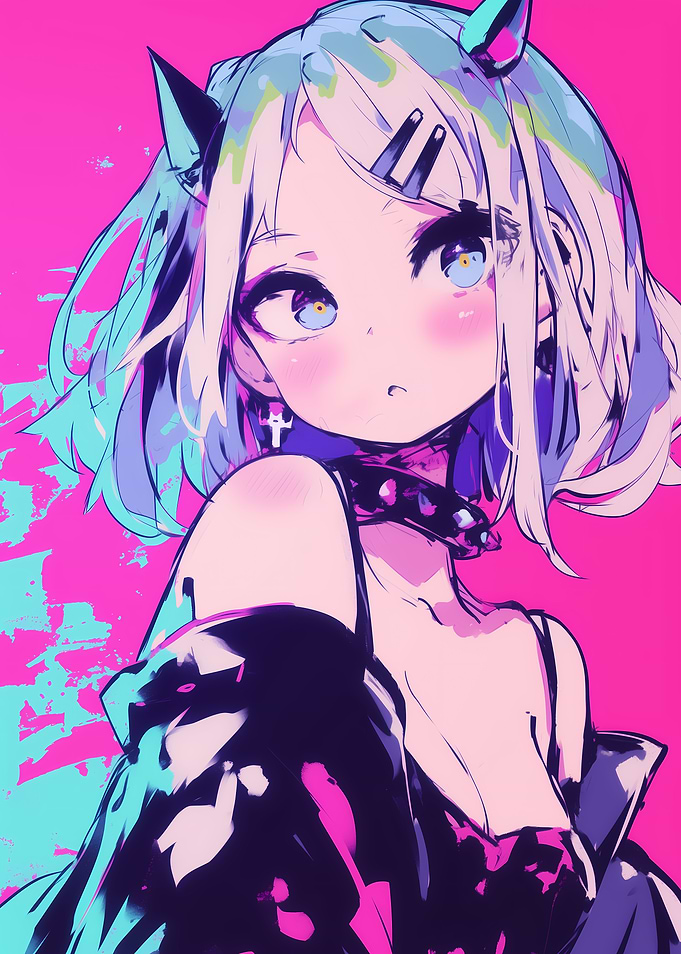 Anime Girl with Blue Eyes