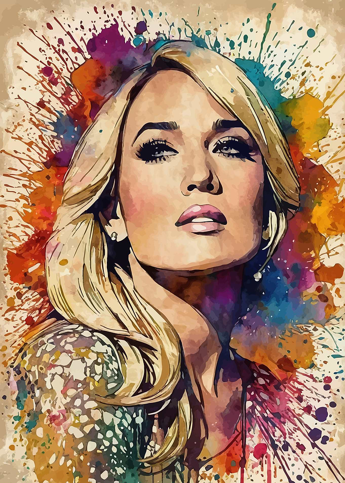 Carrie Underwood Watercolor Portrait