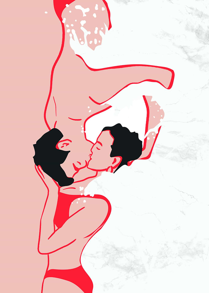 Ethereal Kiss in the Waves