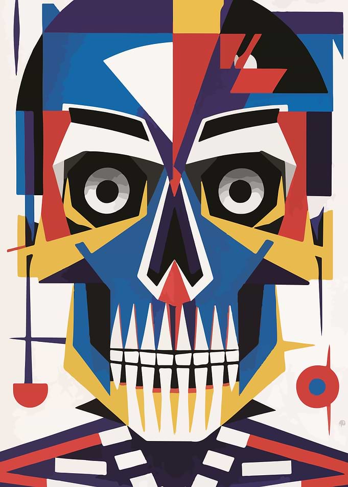 Geometric Skull Art