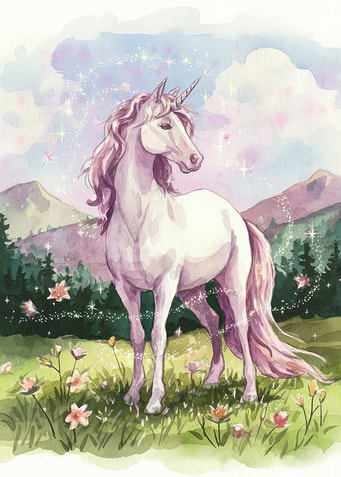 Magical Unicorn in Meadow