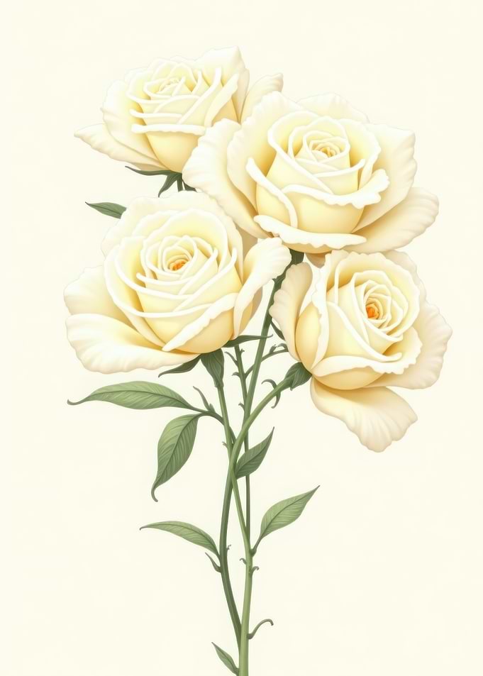 Creamy White Roses