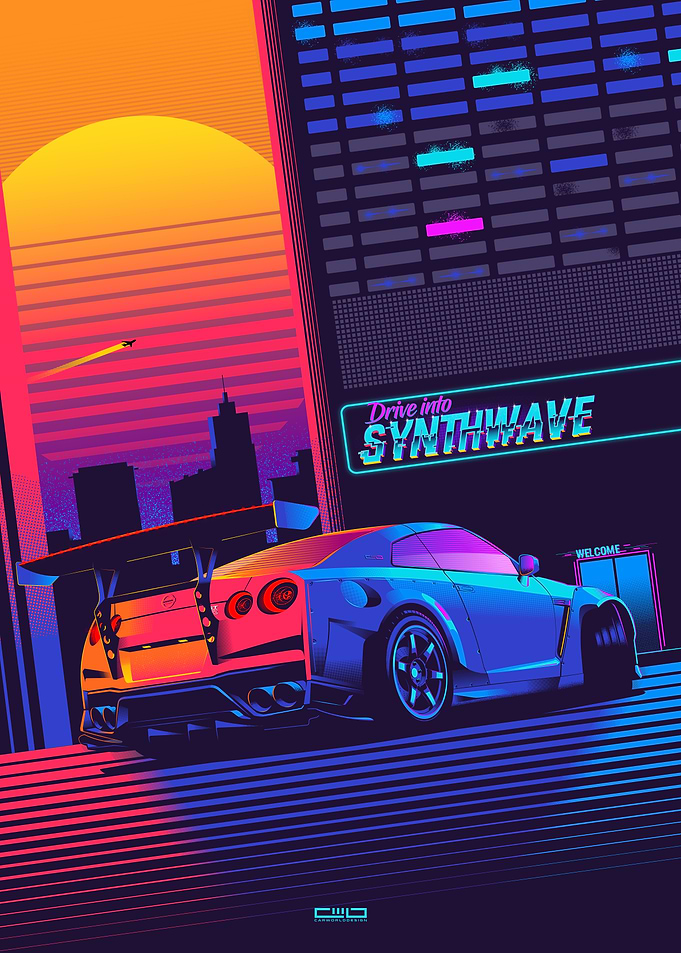 Drive into Synthwave- GTR R35