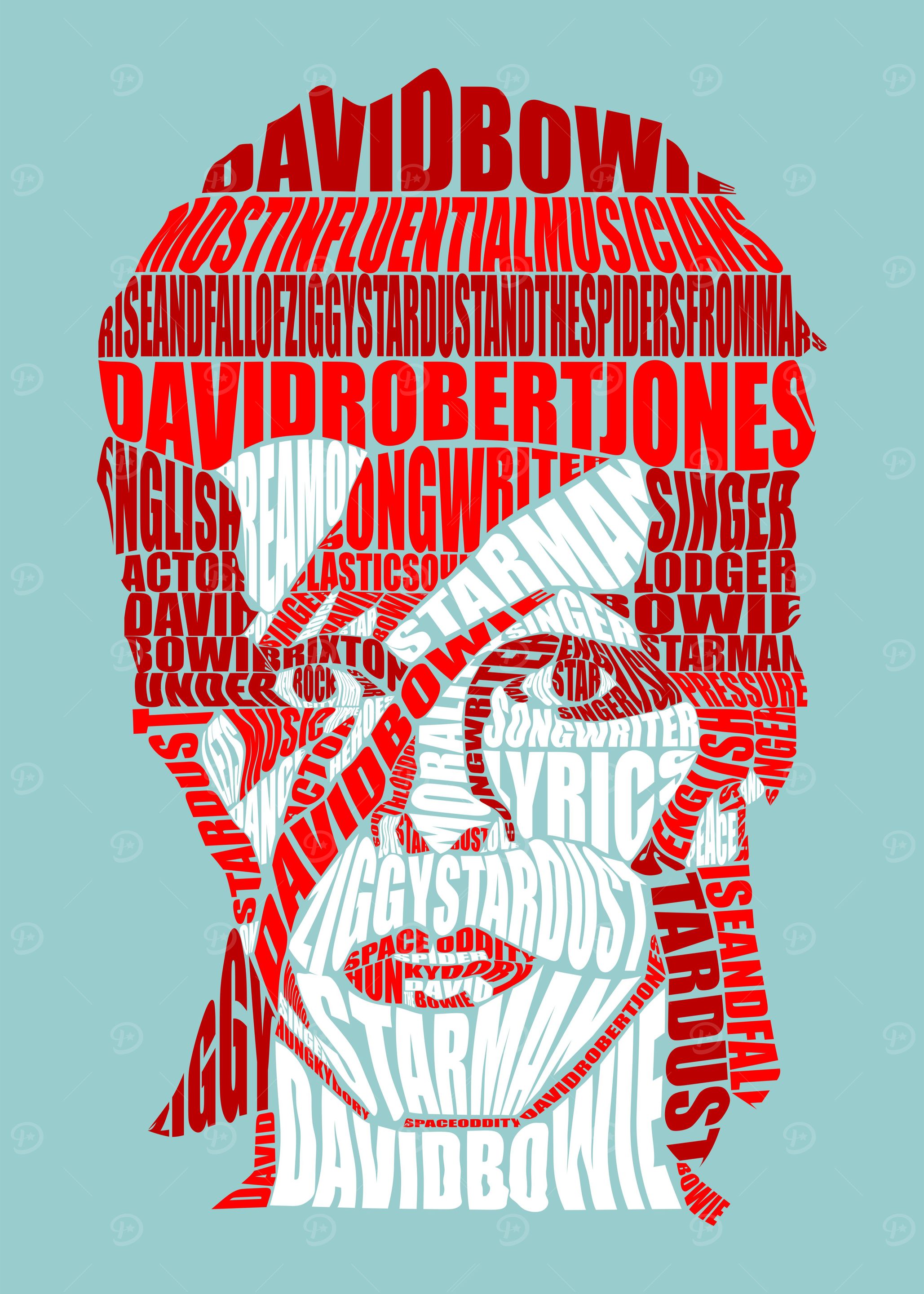 David Bowie Word Art