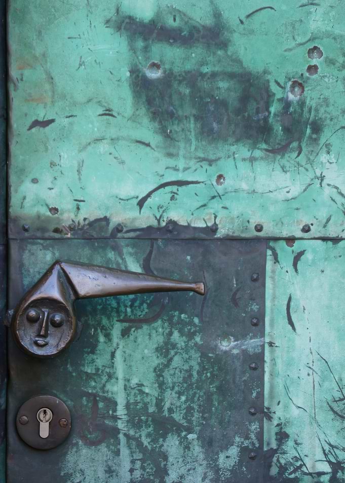 Whimsical Copper Face Handle