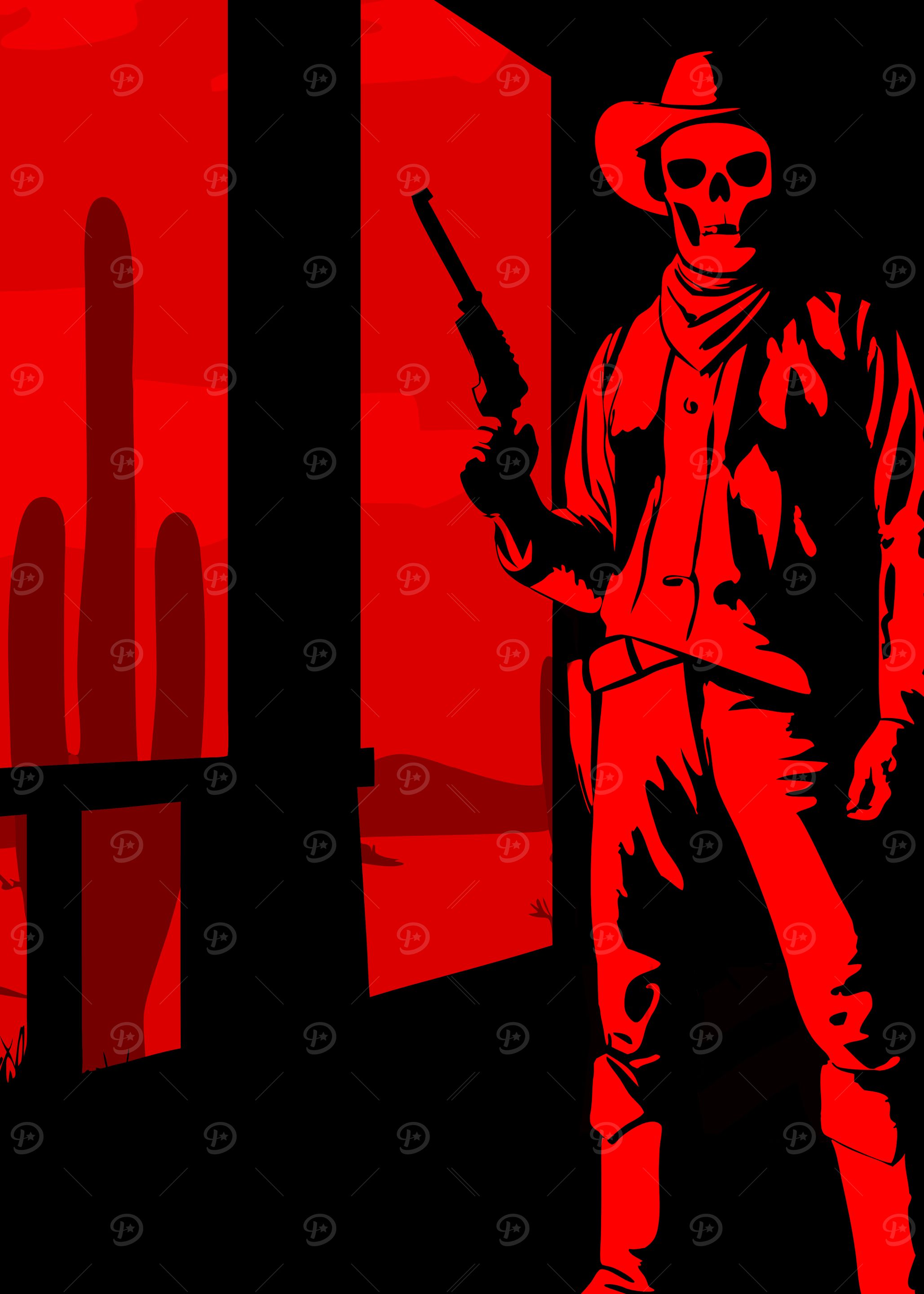 Red Dead Skull Cowboy
