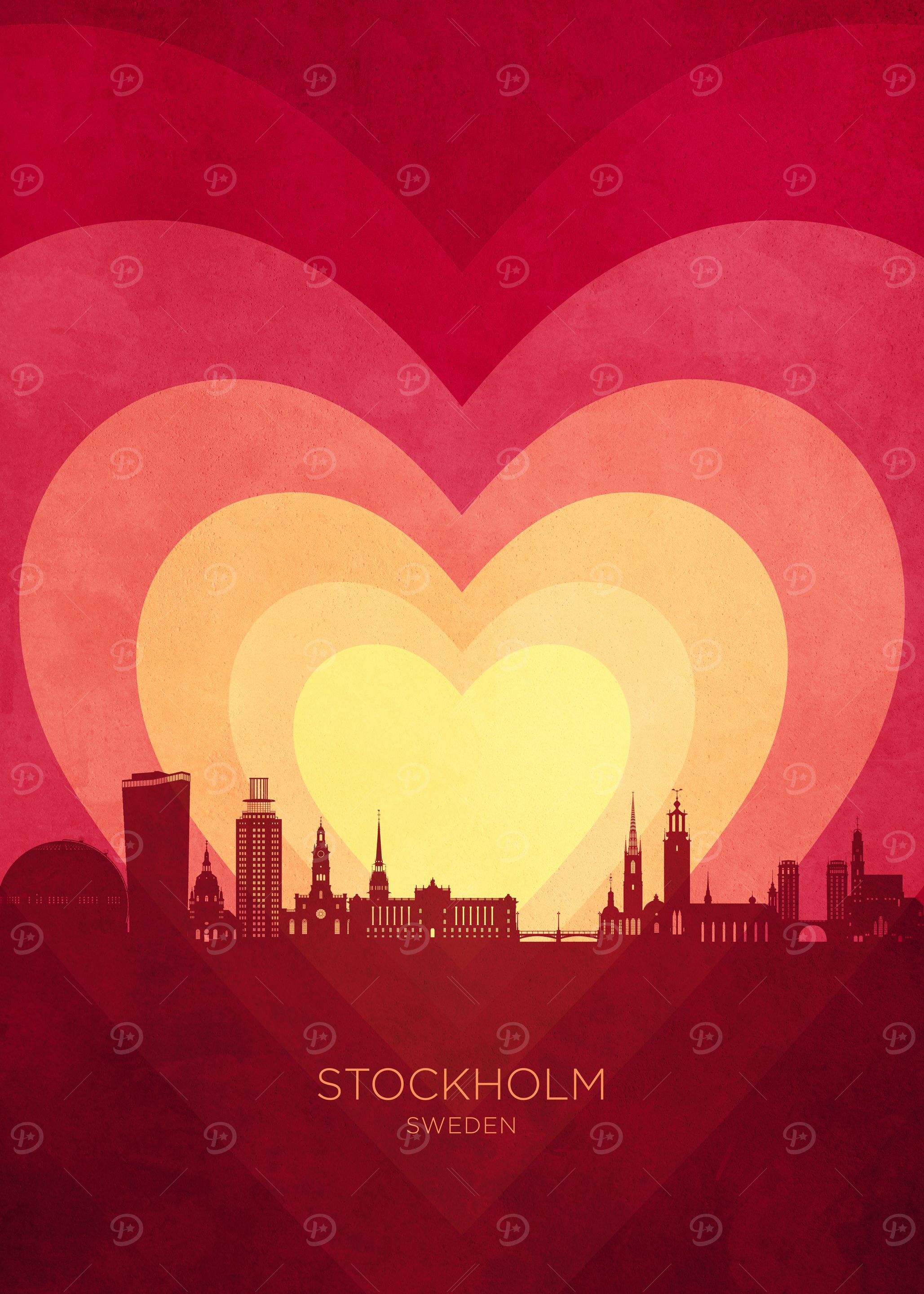 Stockholm Skyline Heart