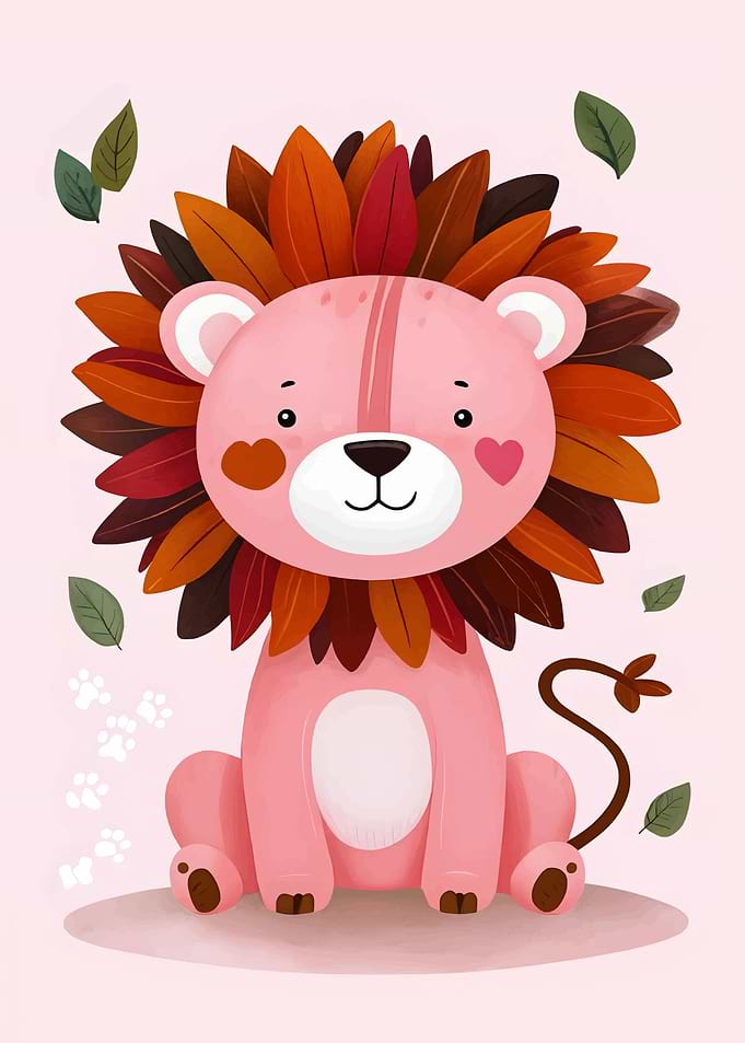 Autumn Lion Illustration