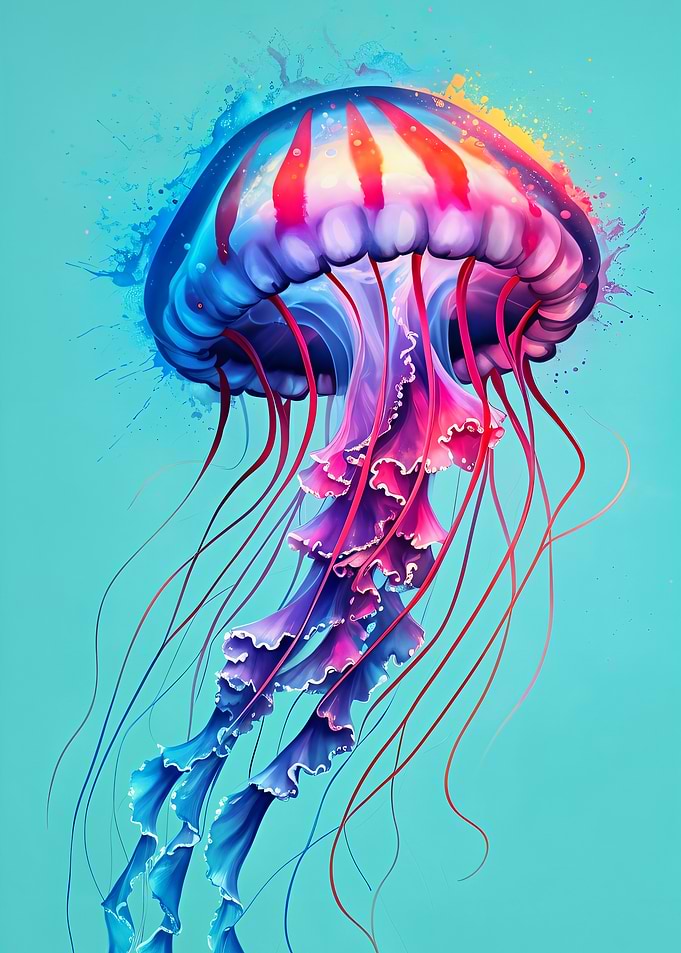Vibrant Jellyfish Art