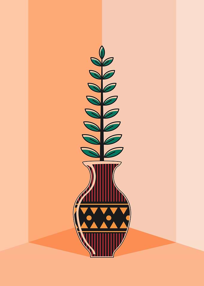Minimalist Potted Plant Art