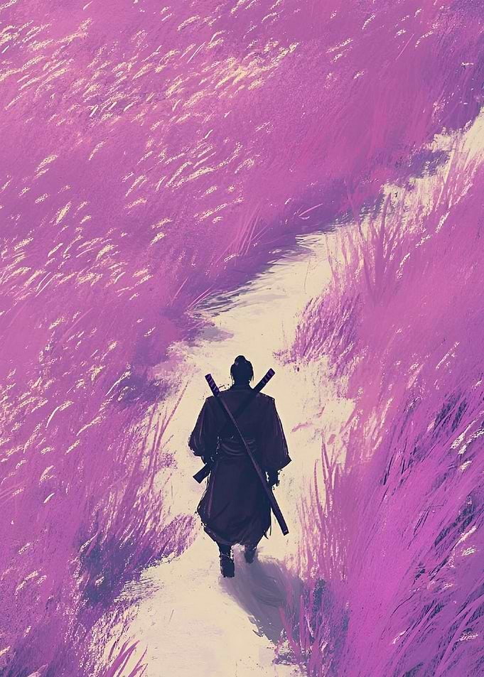 Samurai in Purple Field