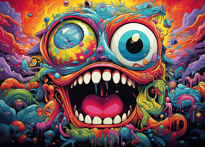 Psychedelic Monster Face