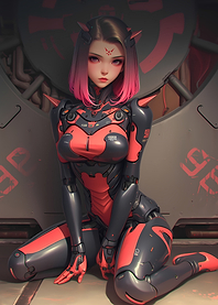 Cyberpunk Female Android Anime Girl Gaming