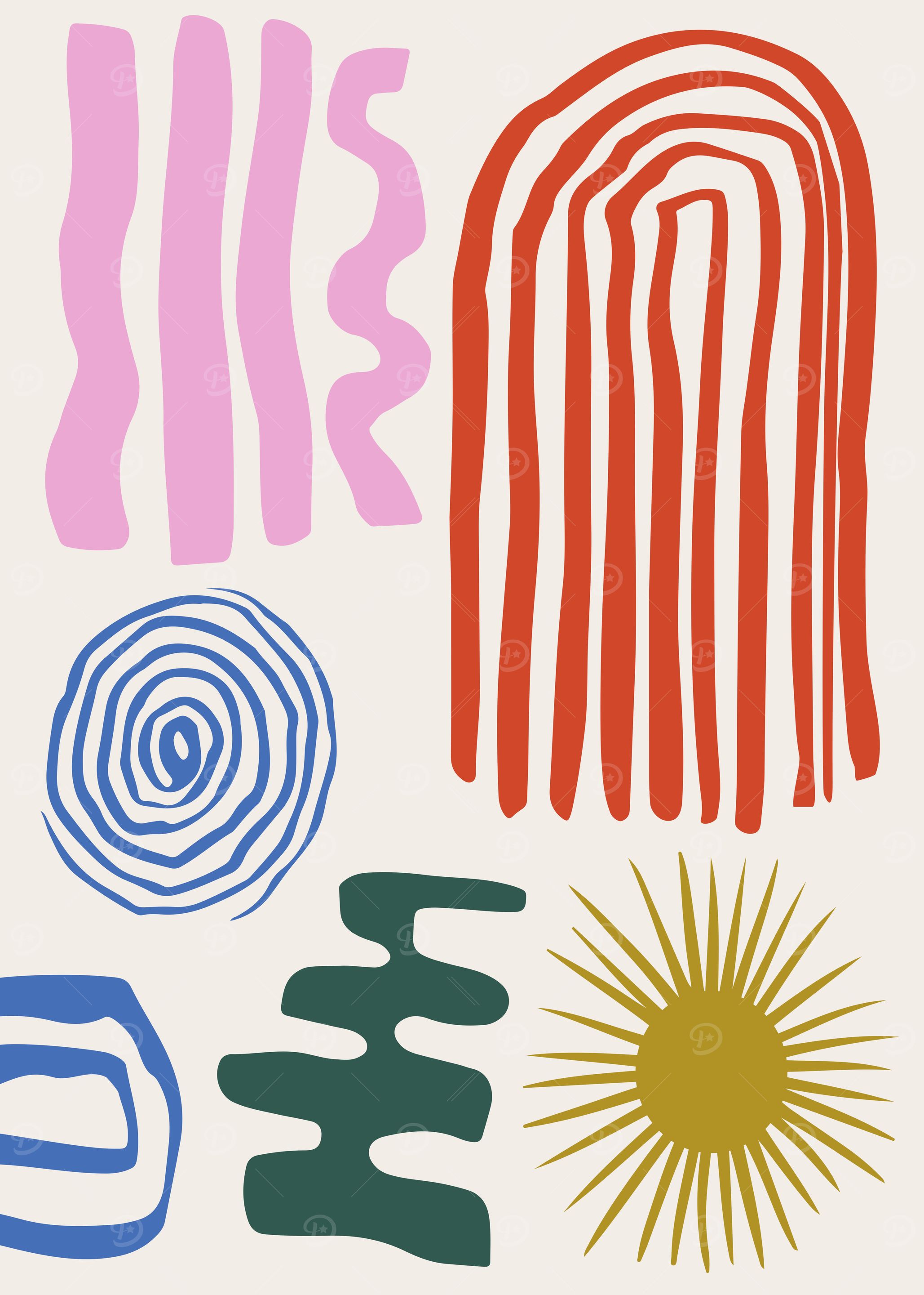 Playful Abstract Forms Modern Geometric Art