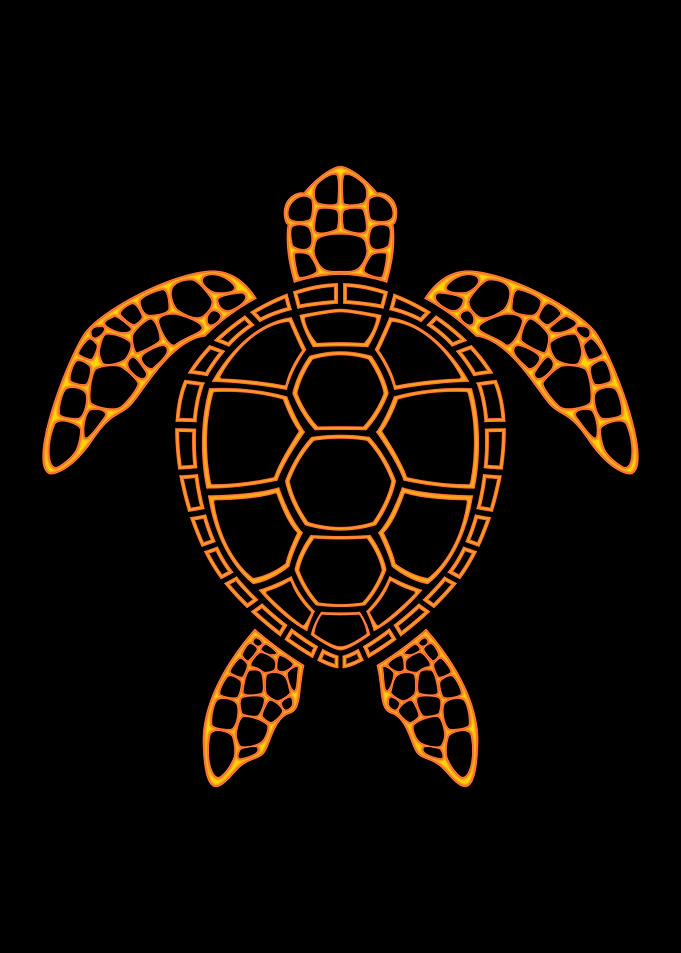 Neon Lava Sea Turtle Design