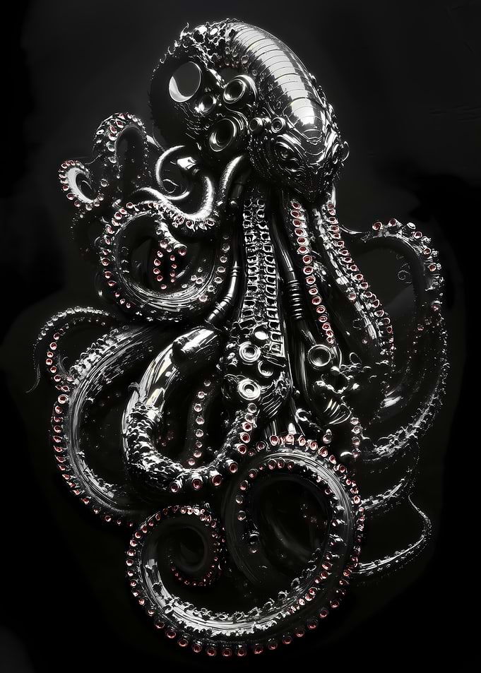Black Mechanical Octopus