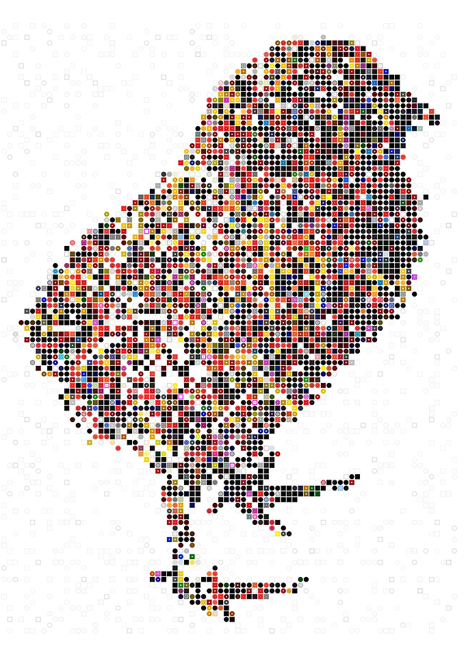 Chick Colorful Mosaic