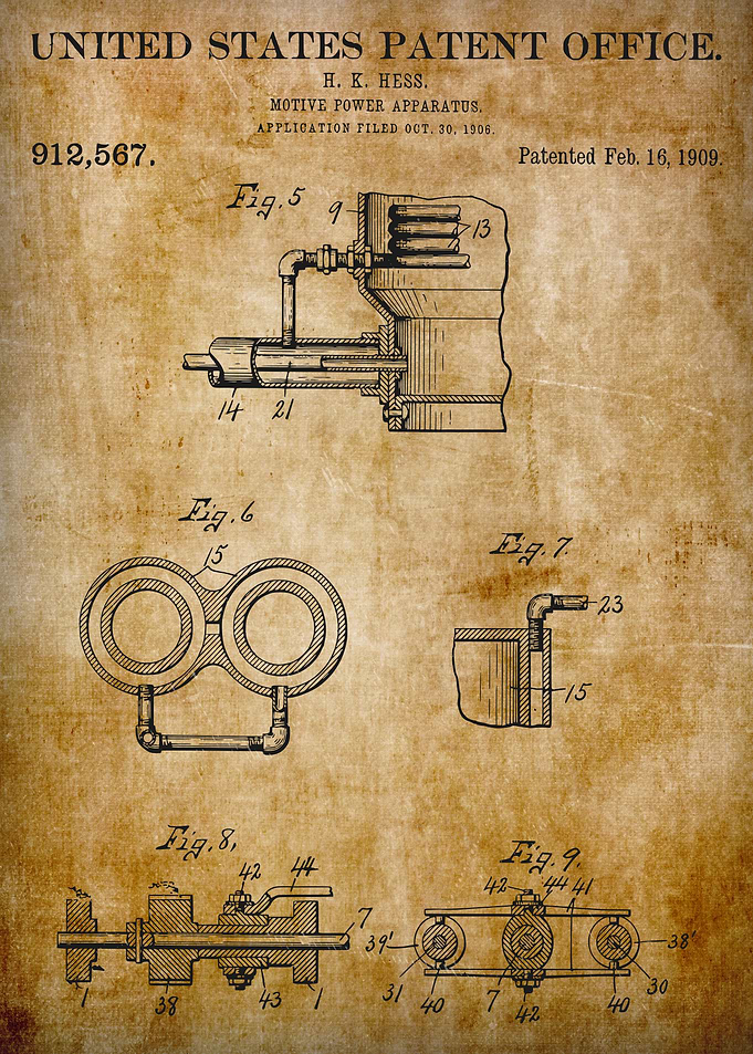 1913 Vintage Car Patent shet 3