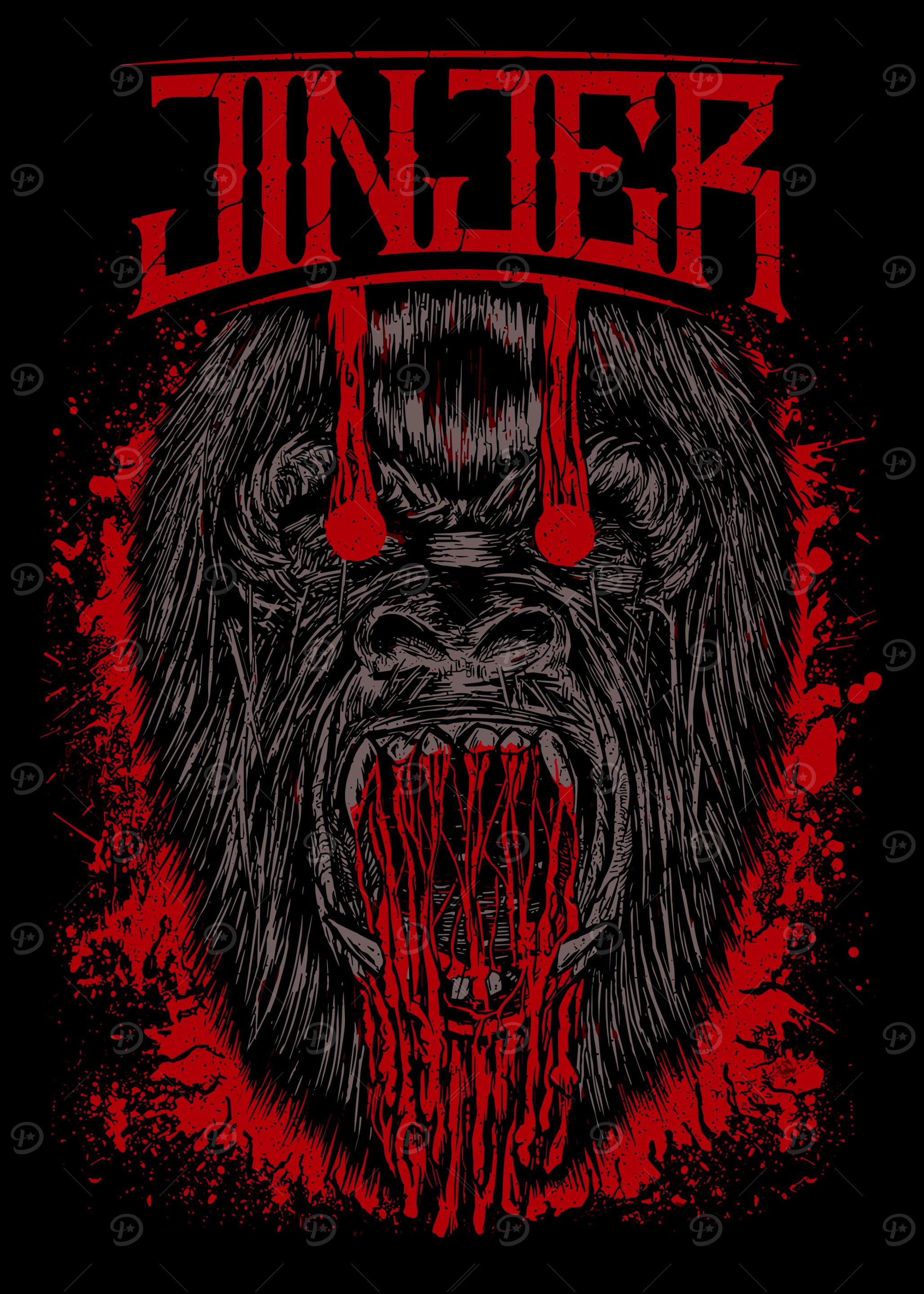 Gorilla Skull with Blood