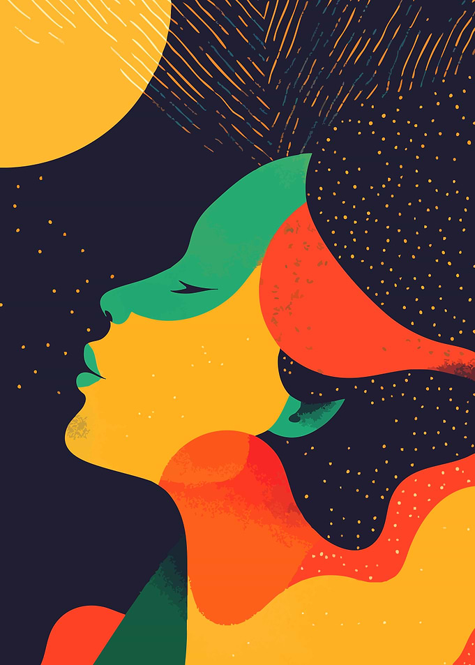 Abstract Woman Portrait Minimalist Art