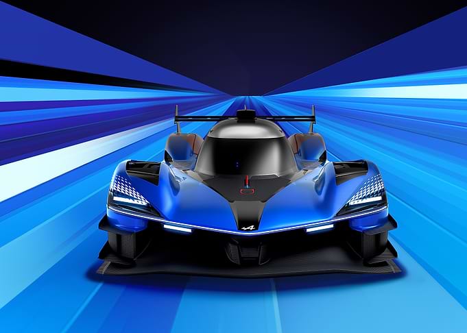 Blue Race Car Speeding