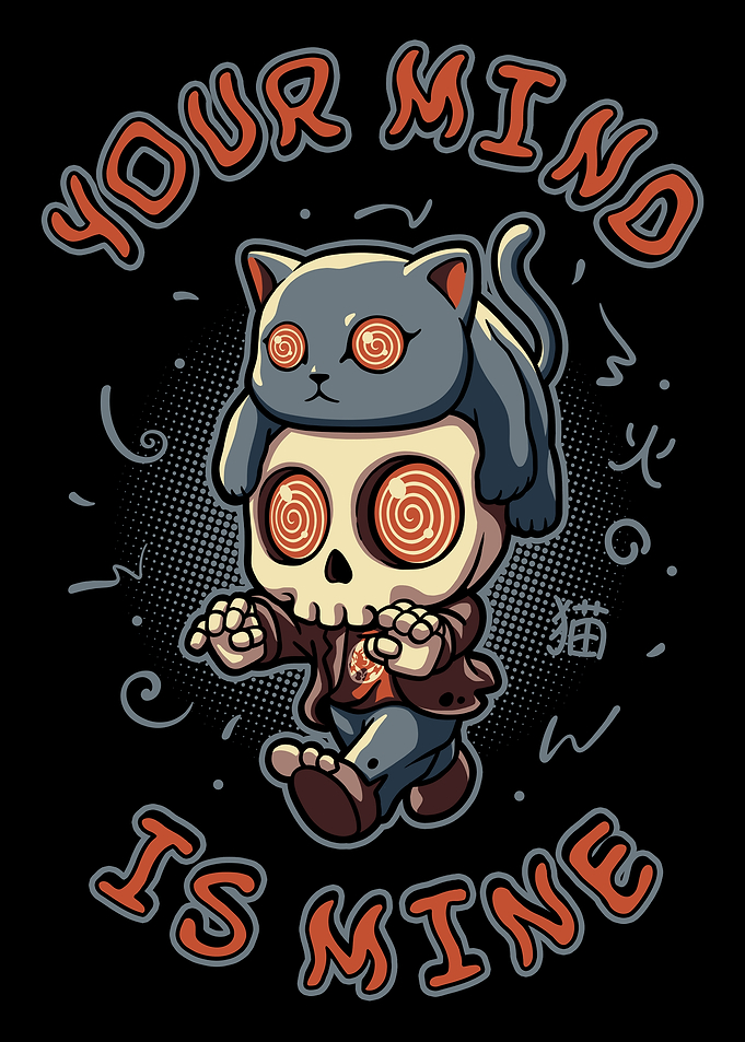 Your Mind Is Mine Skull Cat
