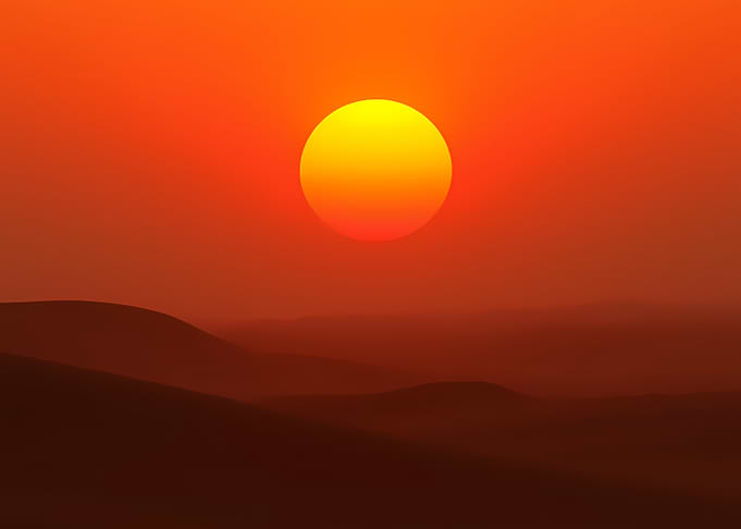 Sunset Over Hills