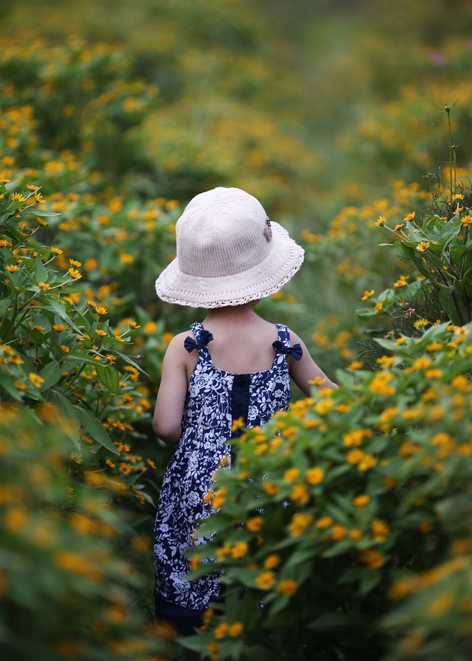 Girl in Flower Field
