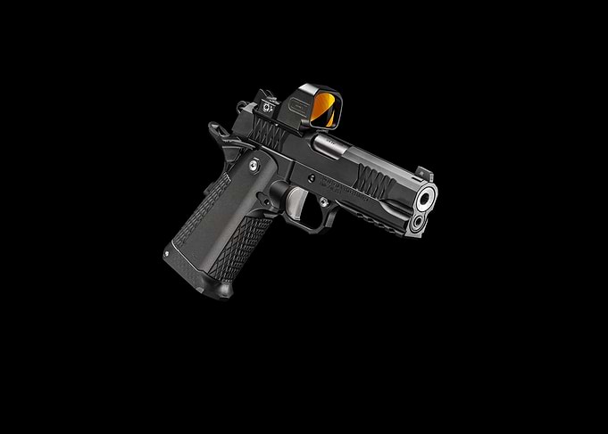 Black Handgun with Red Dot Sight