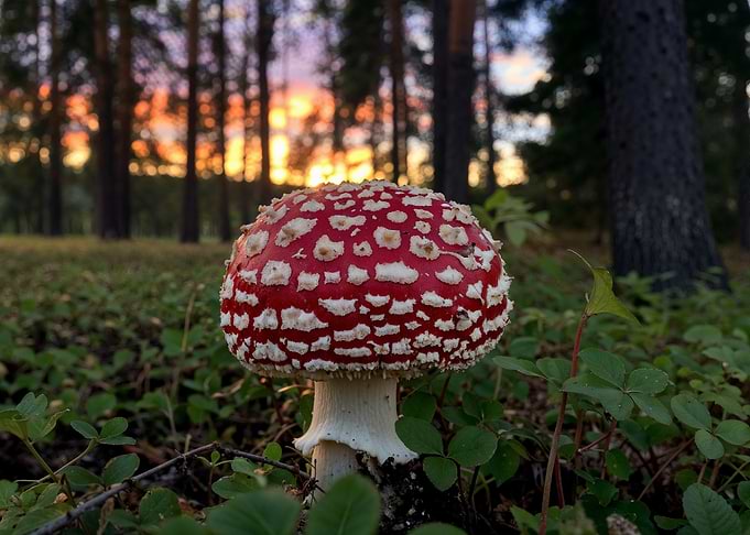Red Mushroom in Forest