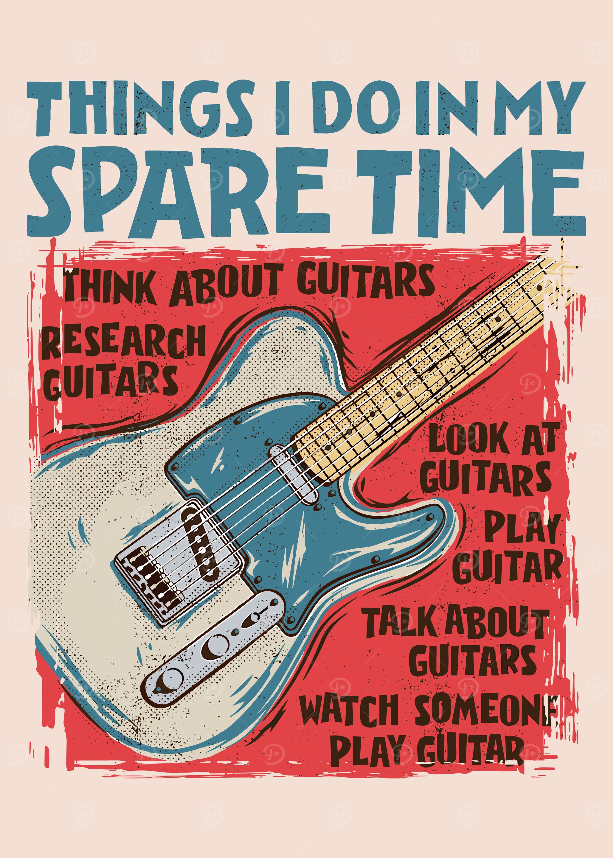 Guitar Spare Time, Funny Guitar Lover poster
