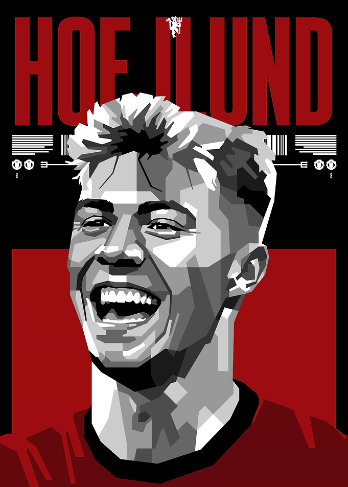 Hojlund Football Portrait