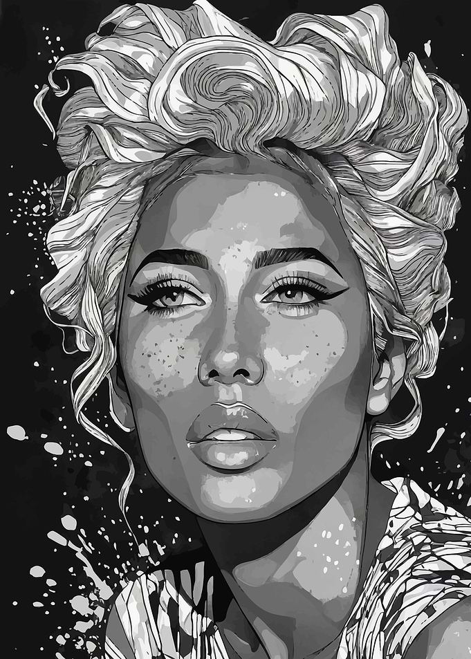 Raye Black and White Portrait