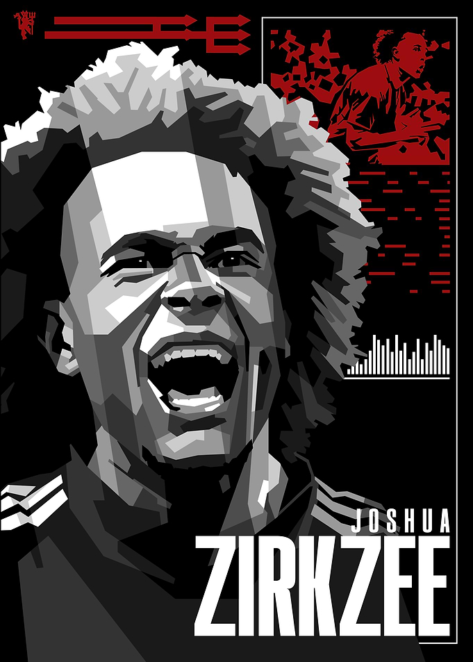 Joshua Zirkzee Portrait WPAP