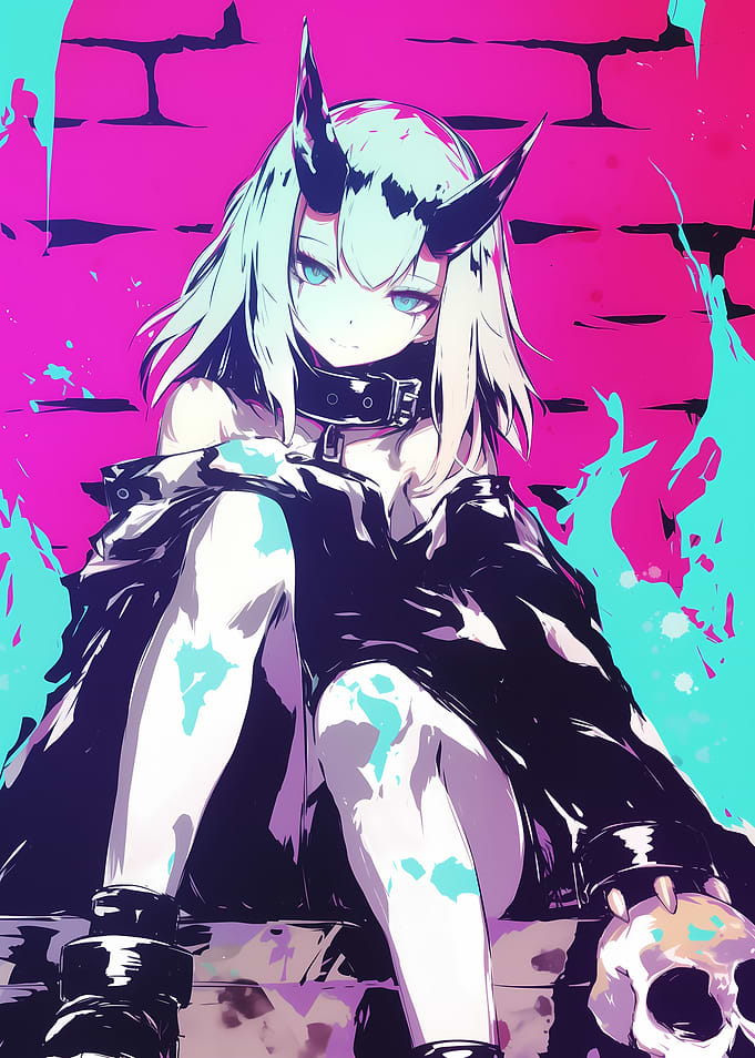 Anime Girl with Horns