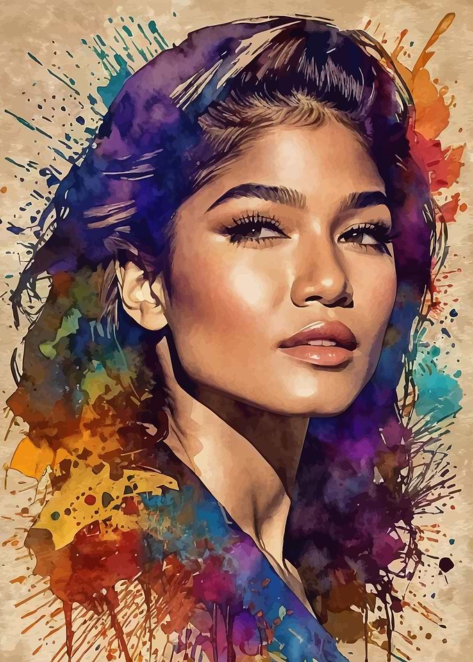 Zendaya Watercolor Portrait