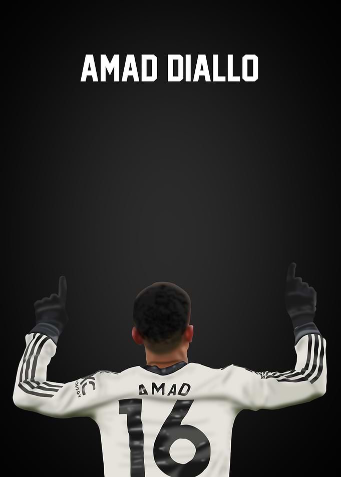 Amad Diallo Soccer Poster