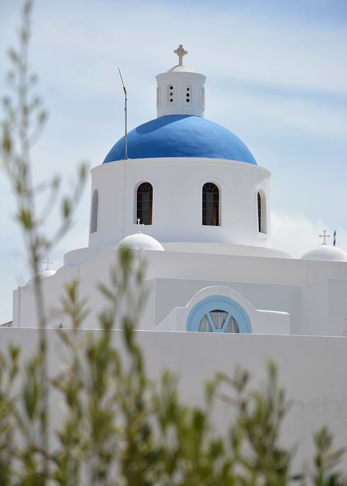 Greek Church with Blue Dome