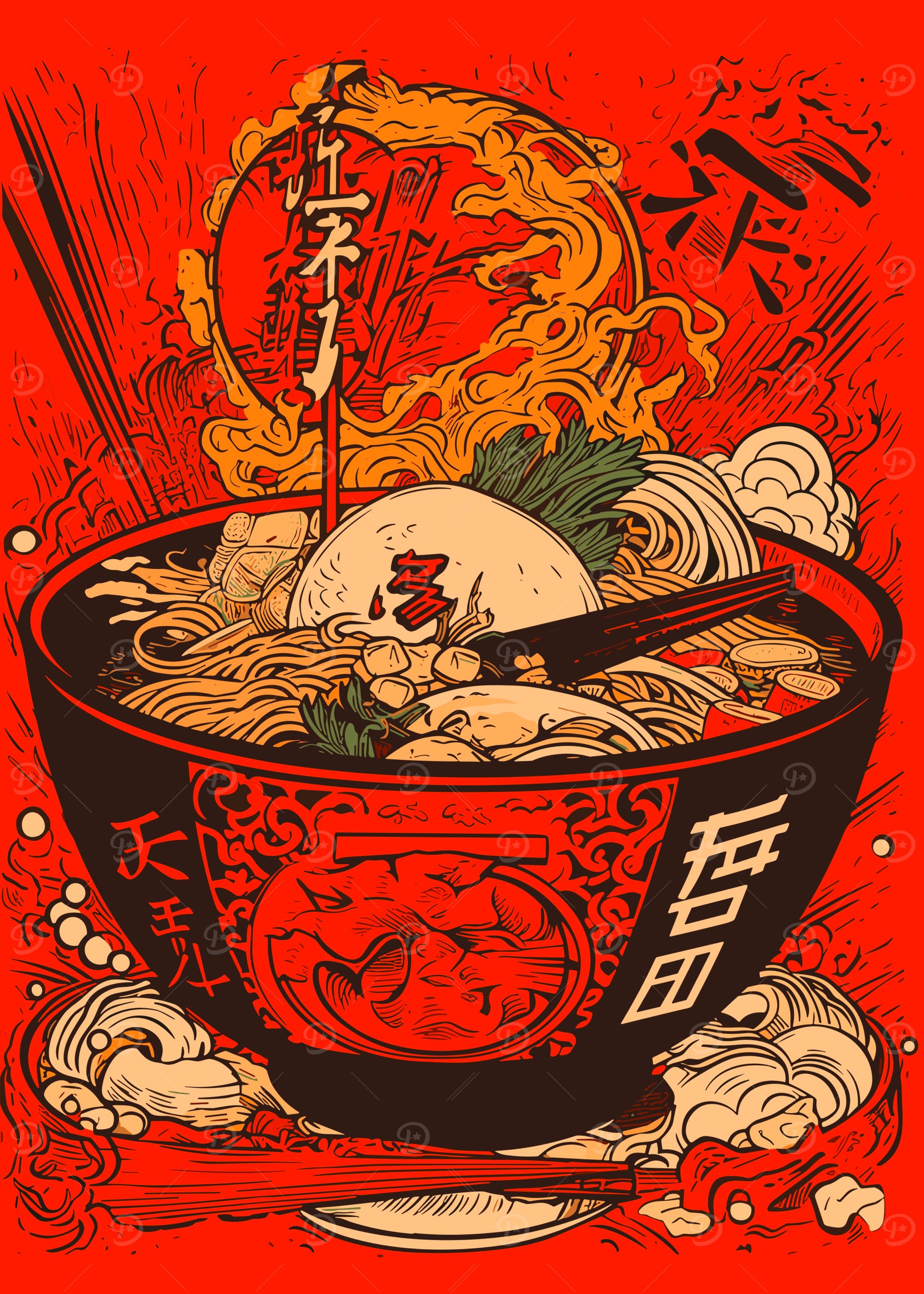 Ramen Bowl Illustration