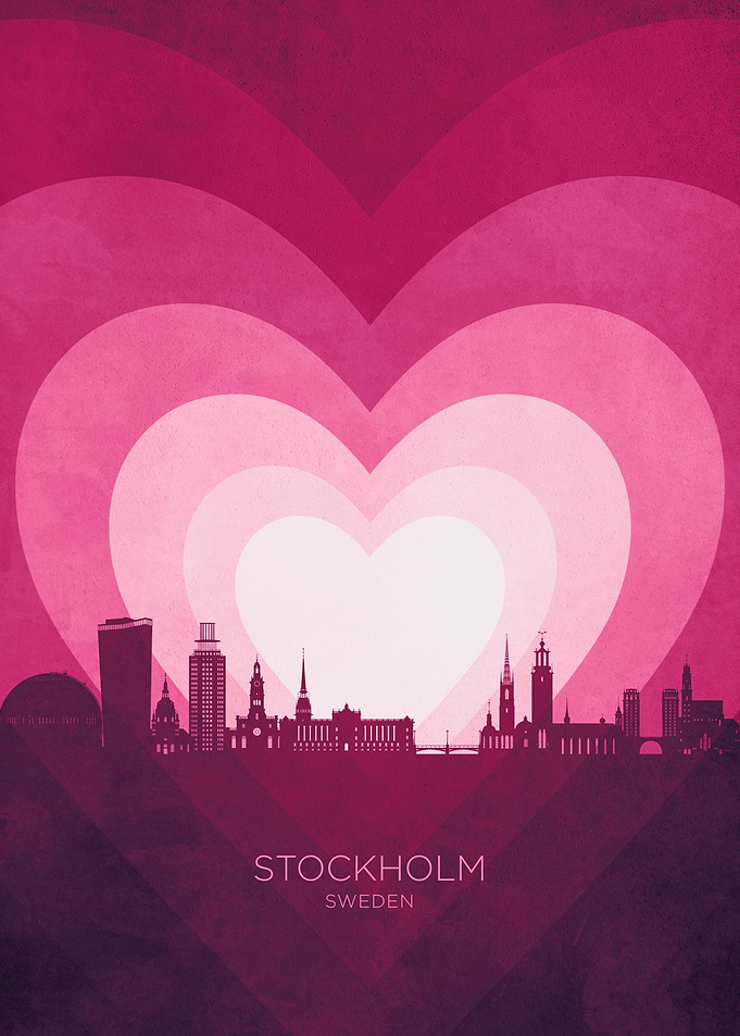 Stockholm Skyline Heart