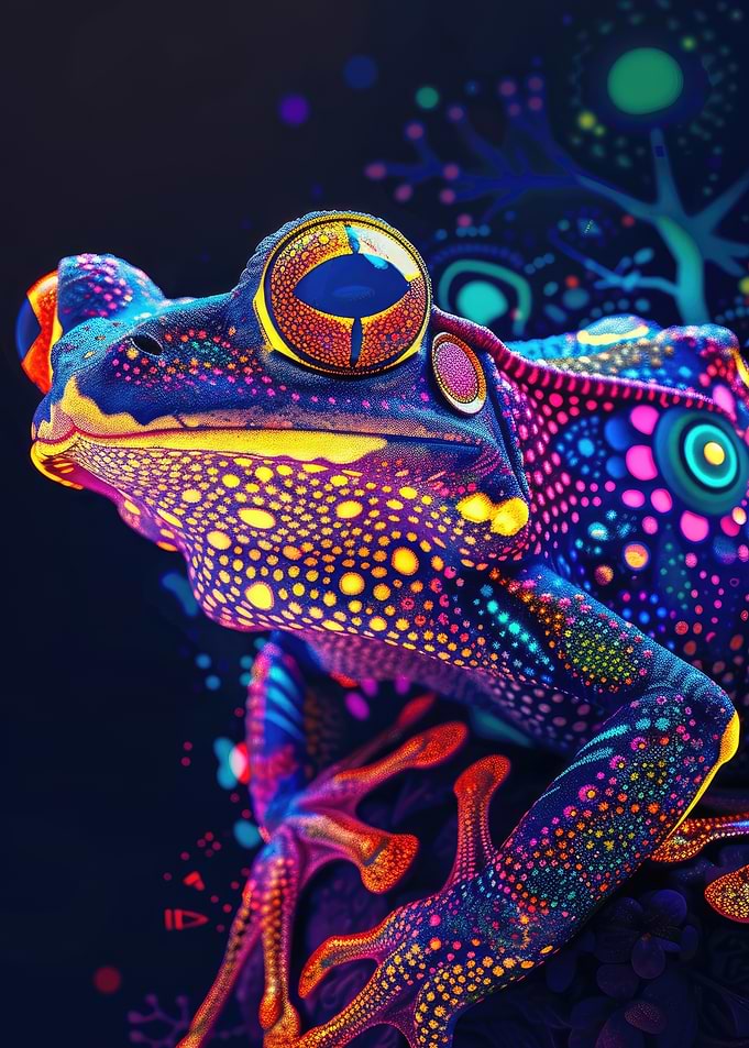 Psychedelic Neon Frog