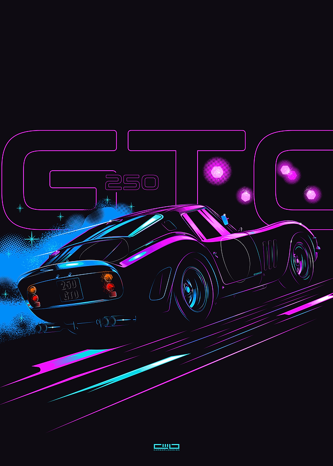 Ferrari 250 GTO Retro Art