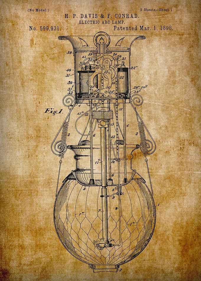Electricarc_lamp_patent_shet 1